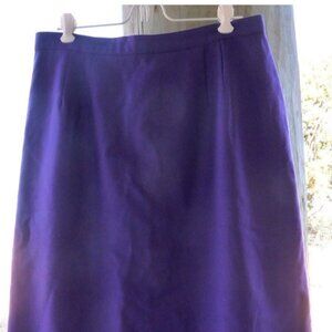 women's wool pencil skirt size 16 royal purple flannel lined knee length vintage